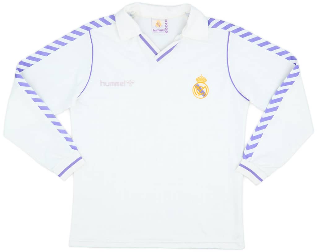 1986-88 Real Madrid Home L/S Shirt - 6/10 - (XL)