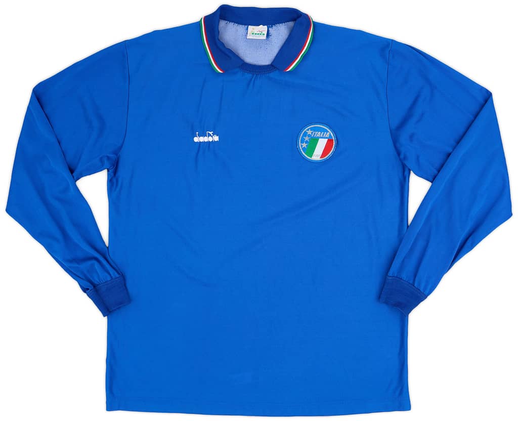 1986-91 Italy Home L/S Shirt - 9/10 - (XL)