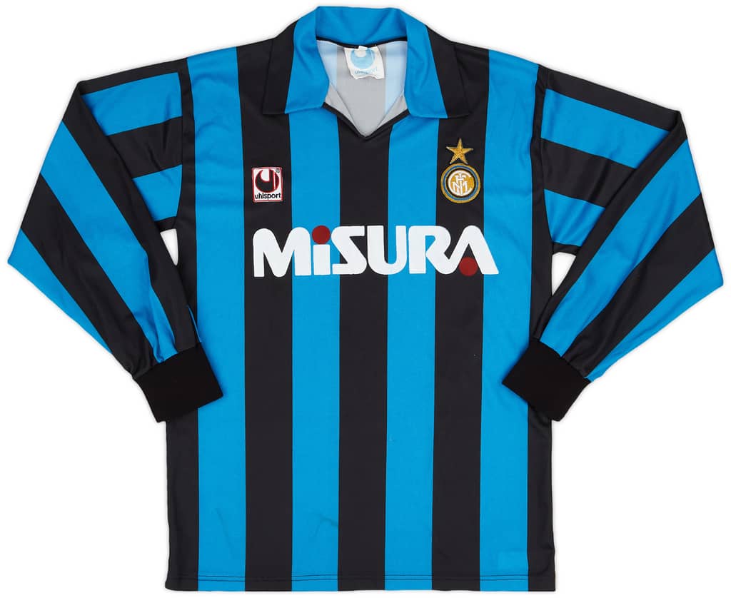 1989-90 Inter Milan Home L/S Shirt - 7/10 - (M)