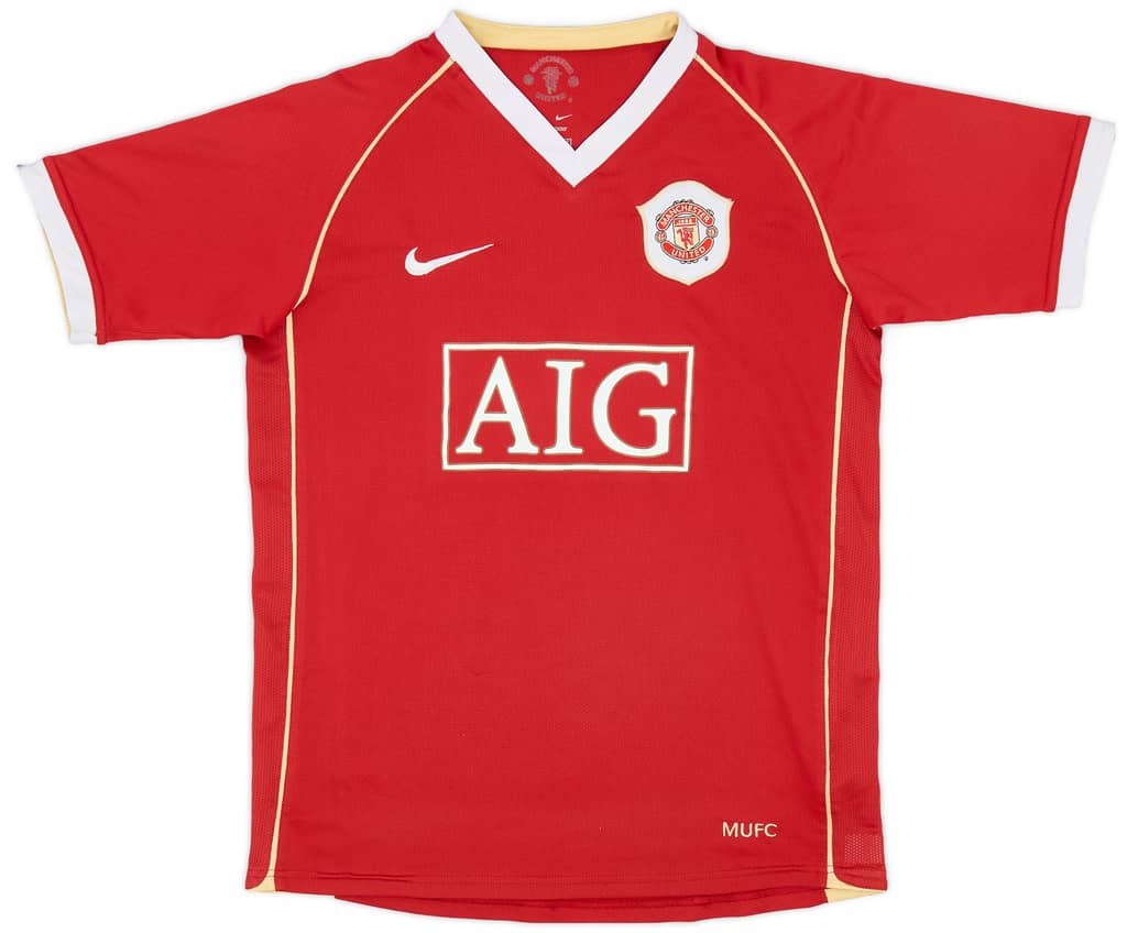 2006-07 Manchester United Home Shirt - 8/10 - (L.Boys)