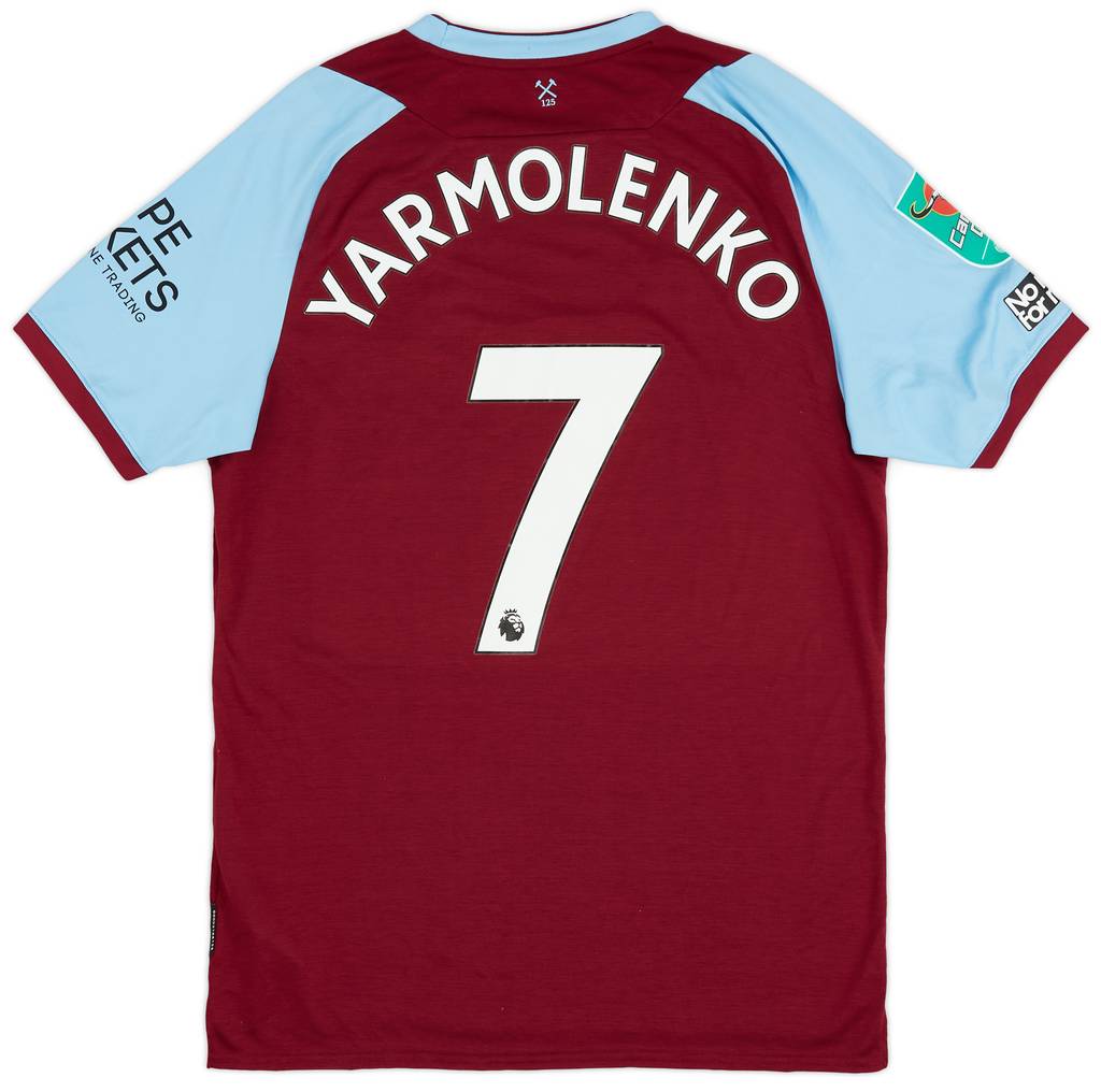 2020-21 West Ham Match Issue Carabao Cup Home Shirt Yarmolenko #7