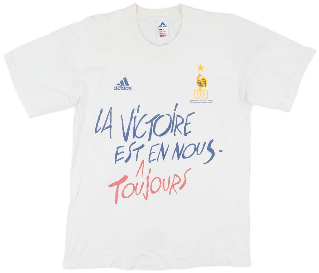2000 France adidas 'Champions d'Europe 2000' Graphic Tee - 8/10 - (S)
