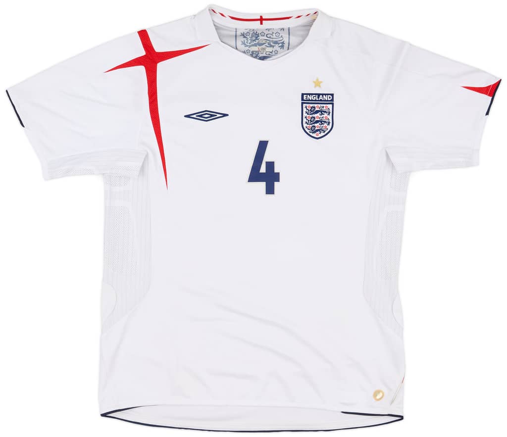 2005-07 England Home Shirt Gerrard #4 - 5/10 - (L)