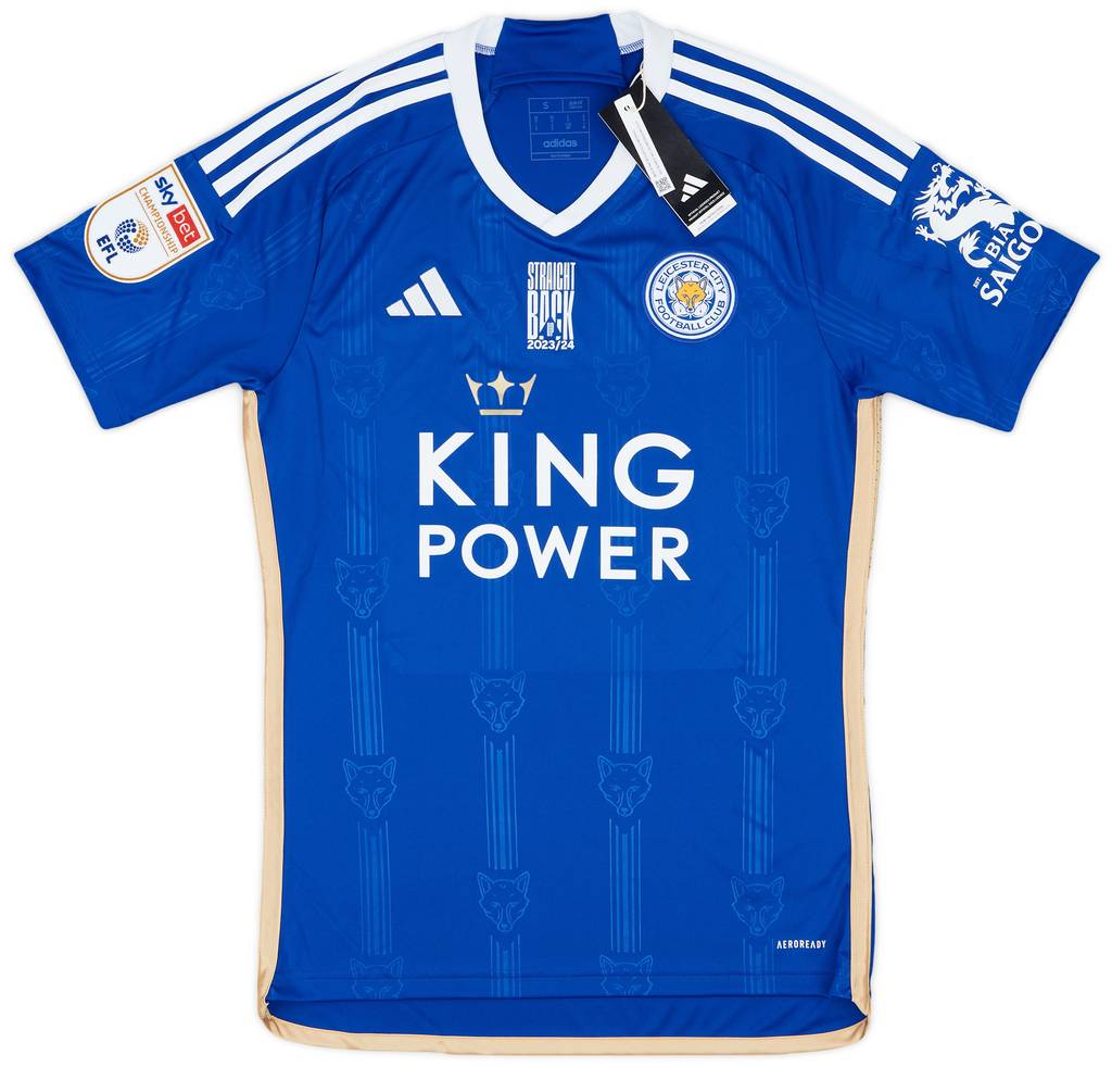 2023-24 Leicester 'Straight Back Up' Home Shirt (S)