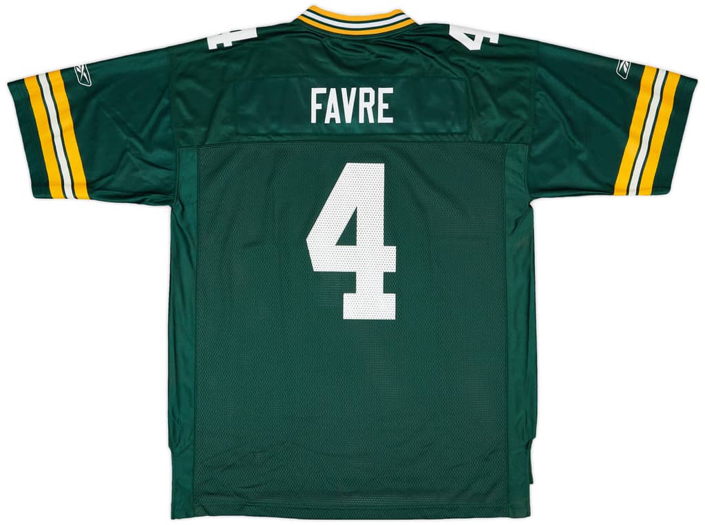 2005-06 Green Bay Packers Favre #4 Reebok On Field Home Jersey - 9/10 - (XL)