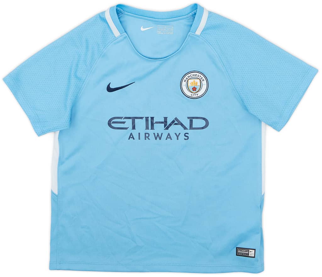 2017-18 Manchester City Home Shirt - 7/10 - (S.Boys)