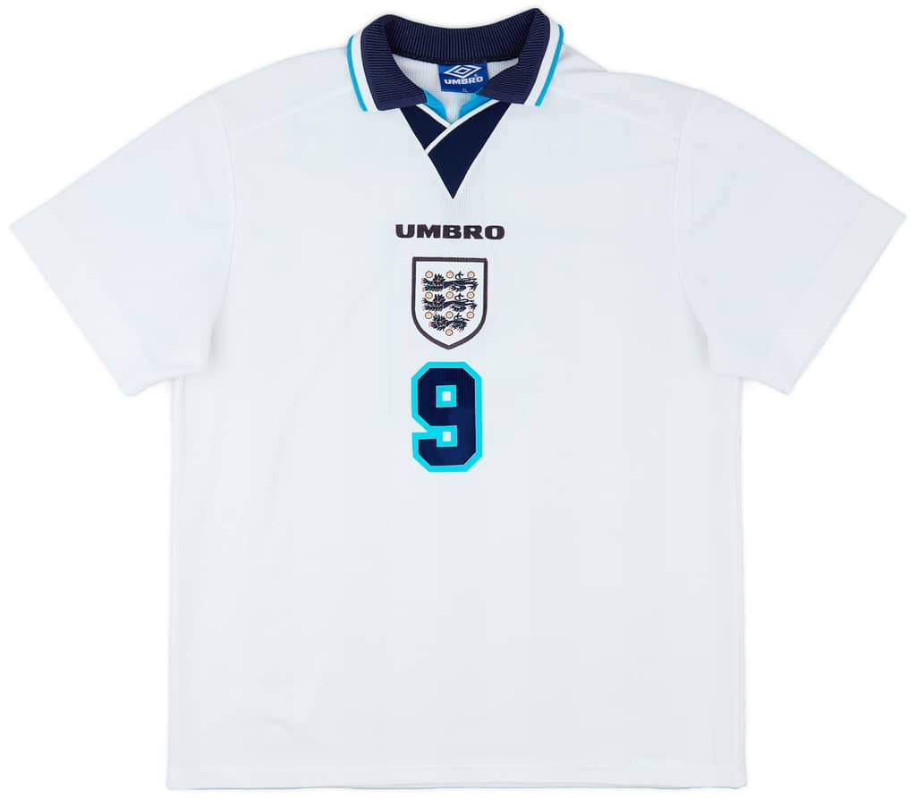 1995-97 England Home Shirt Shearer #9 - 8/10 - (XL)