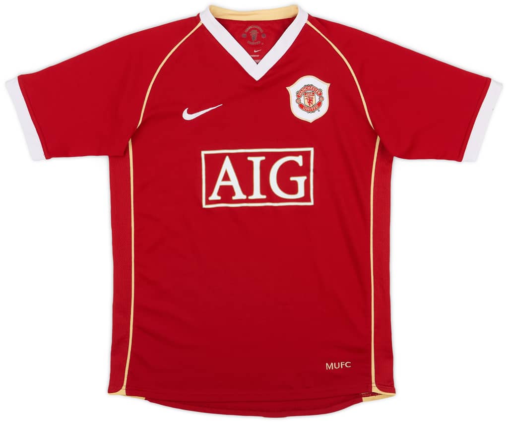 2006-07 Manchester United Home Shirt - 8/10 - (L.Boys)