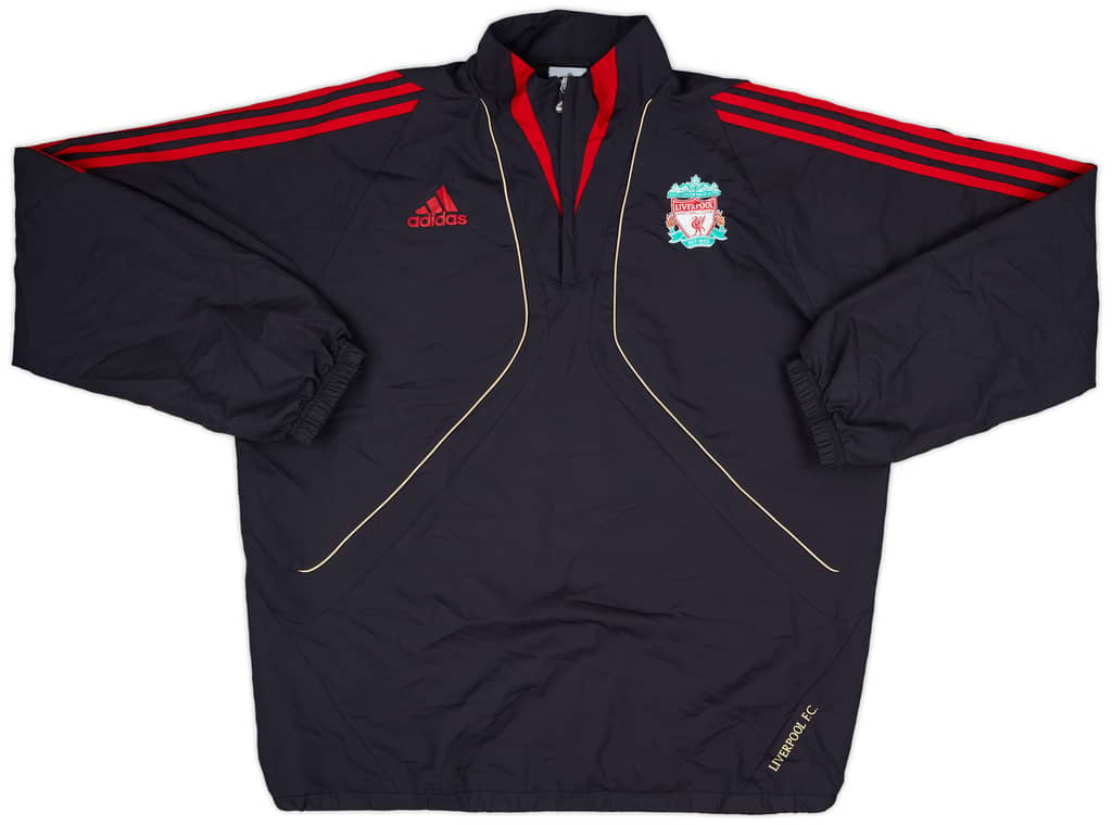 2009-10 Liverpool adidas 1/4 Zip Drill Top - 6/10 - (L/XL)