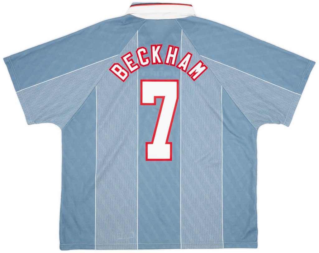 1996-97 England Away Shirt Beckham #7 - 9/10 - (XXL)