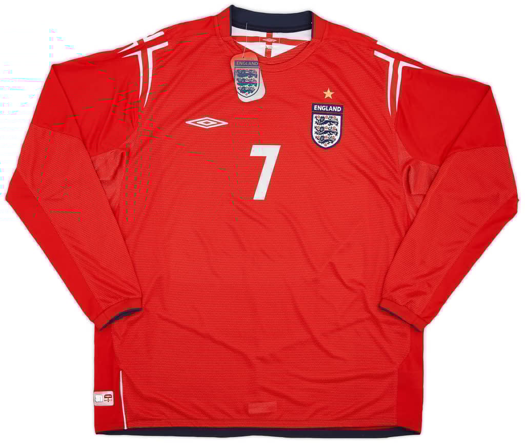 2004-06 England Away Shirt Beckham #7 (XXL)