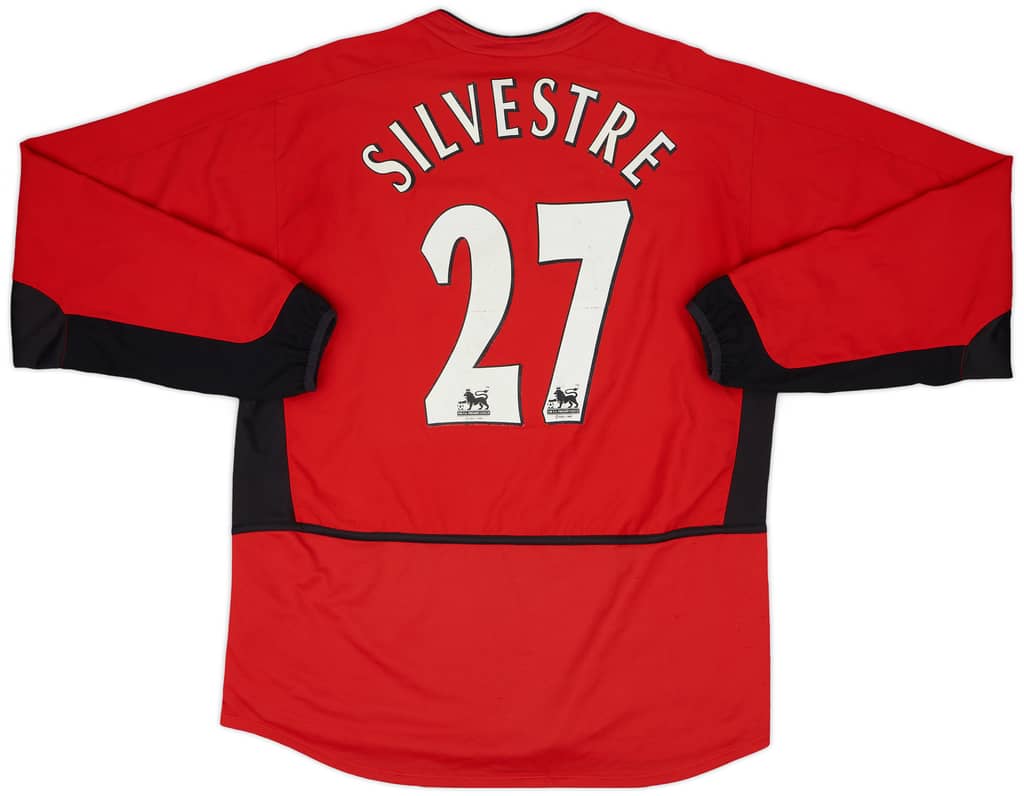 2002-04 Manchester United Home L/S Shirt Silvestre #27 - 6/10 - (L)