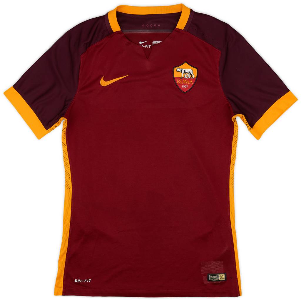 2015-16 Roma Authentic Home Shirt Dzeko #9 - 9/10 - (S)