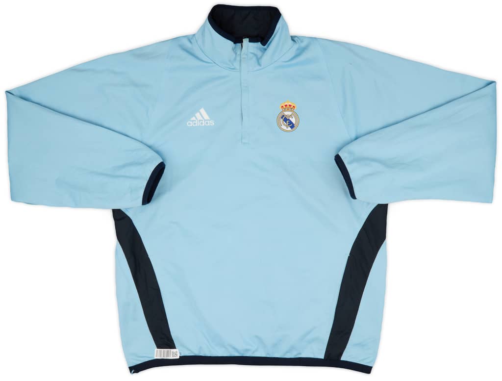 2003-04 Real Madrid adidas Reversible 1/4 Zip Drill Top - 9/10 - (M/L)