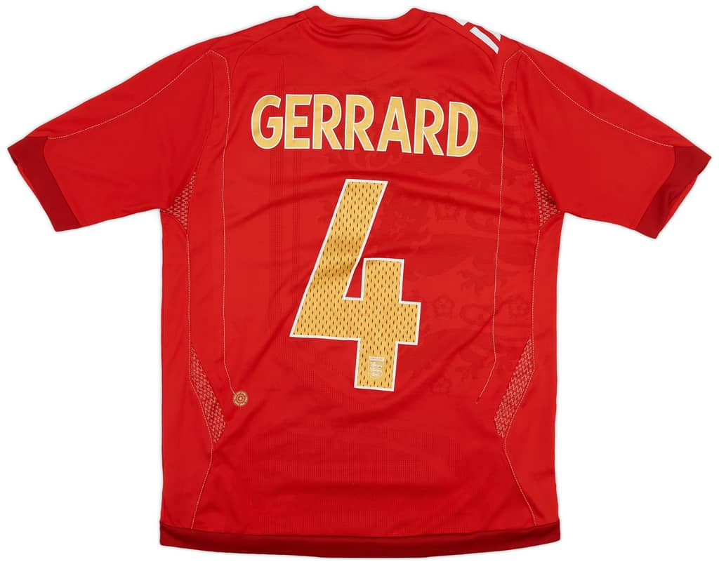 2006-08 England Away Shirt Gerrard #4 - 7/10 - (M)