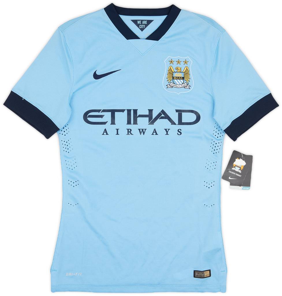 2014-15 Manchester City Authentic Home Shirt Kompany #4 (S)
