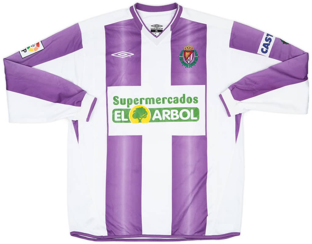 2004-05 Real Valladolid Match Issue Home L/S Shirt Figueredo #20