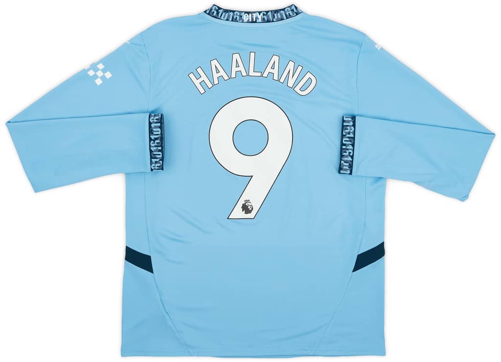 2024-25 Manchester City Home L/S Shirt Haaland #9 - 10/10 - (L)