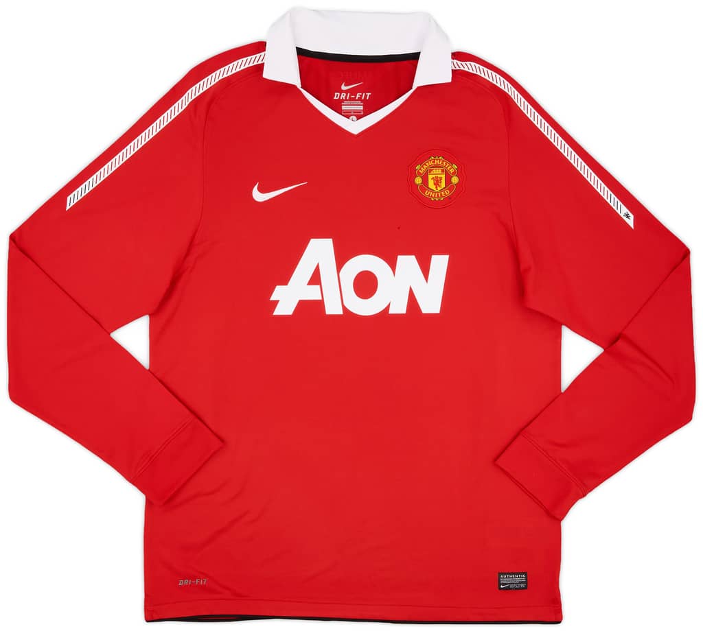 2010-11 Manchester United Home L/S Shirt Rooney #10 - 5/10 - (L)