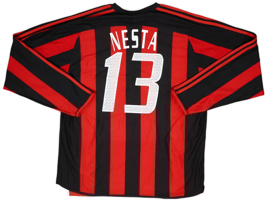 2003-04 AC Milan Player Issue Home L/S Shirt Nesta #13
