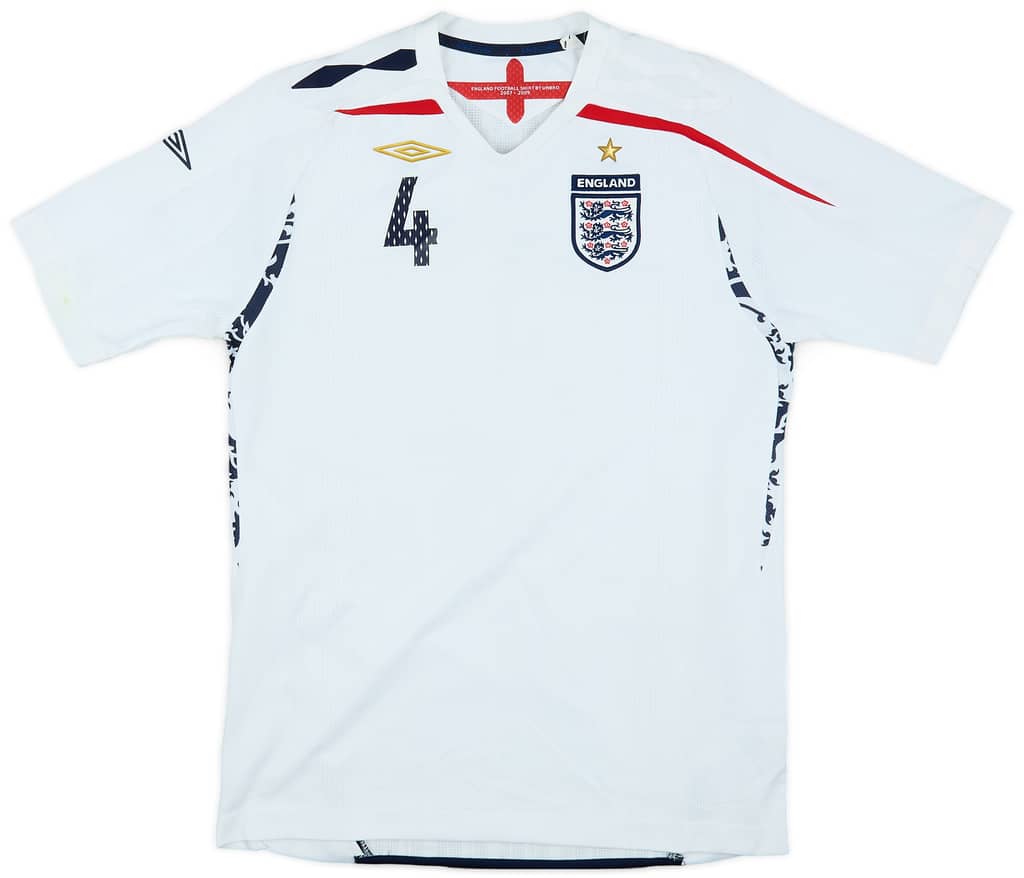 2007-09 England Home Shirt Gerrard #4 - 9/10 - (XL.Boys)
