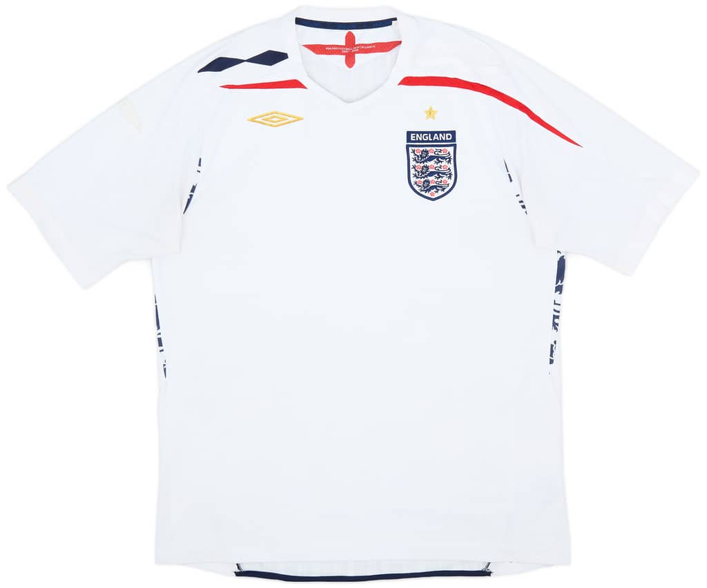 2007-09 England Home Shirt - 5/10 - (XL)