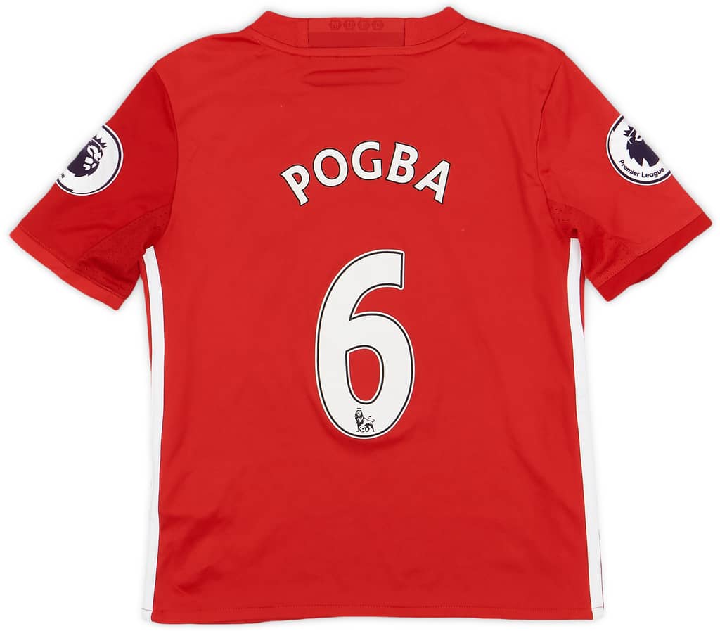 2016-17 Manchester United Home Shirt Pogba #6 - 7/10 - (S.Boys)