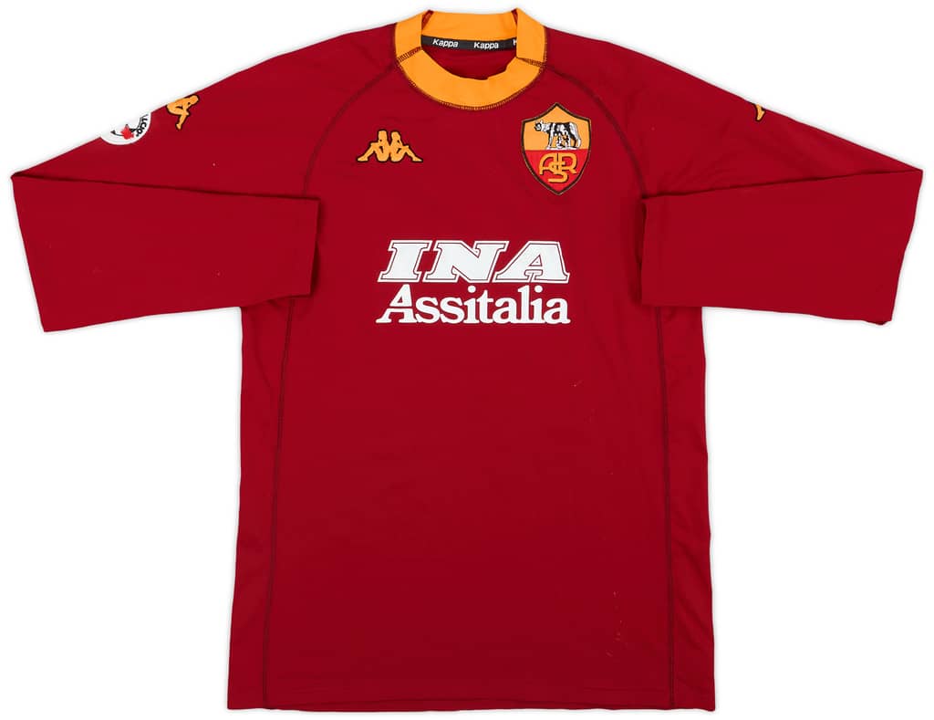2000-01 Roma Match Issue Home L/S Shirt #6