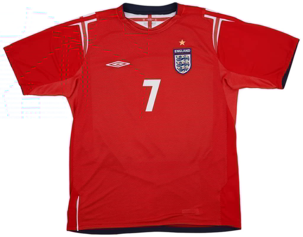 2004-06 England Away Shirt Beckham #7 - 6/10 - (L)