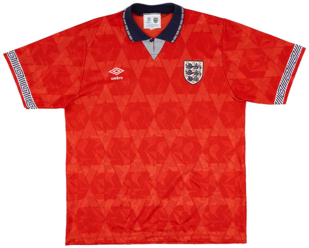 1990-93 England Away Shirt - 8/10 - (XL)