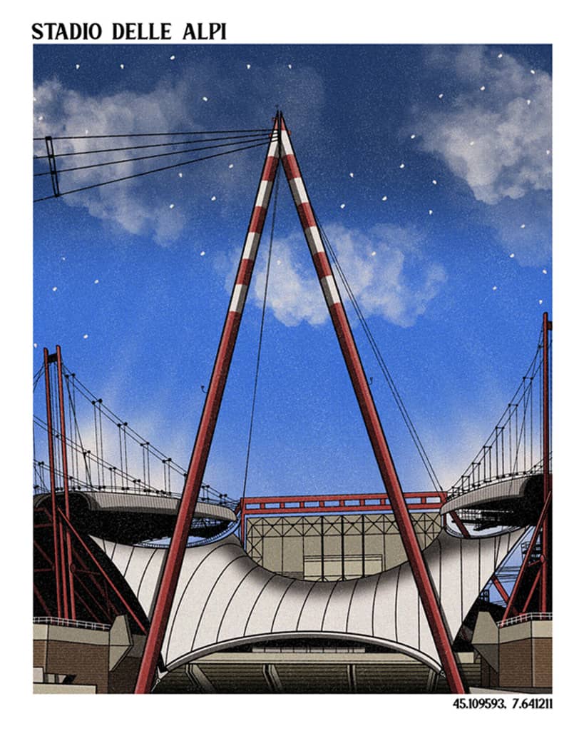 Stadio Delle Alpi A3 Print/Poster