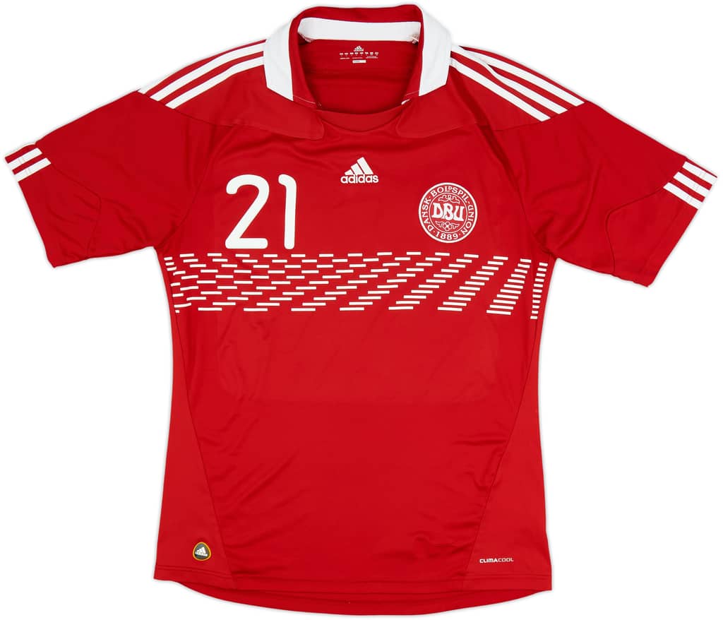 2010-11 Denmark Home Shirt Eriksen #21 - 8/10 - (S)