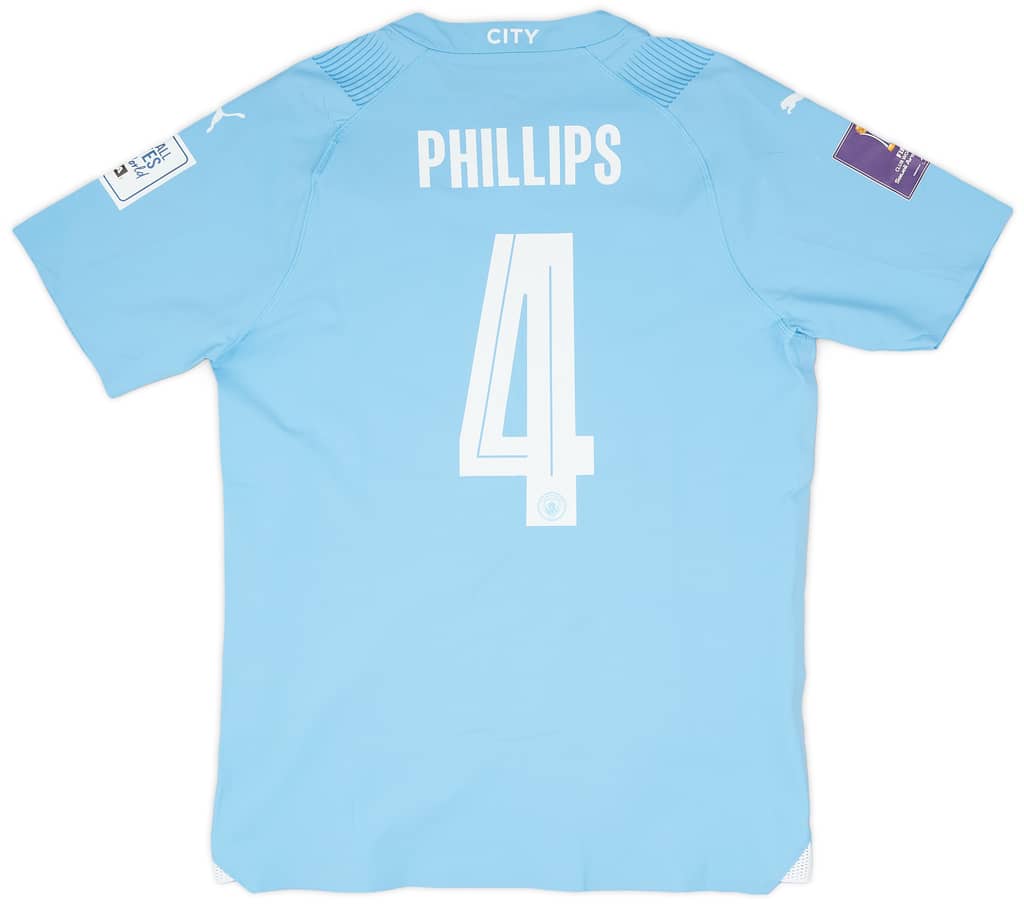 2023-24 Manchester City Match Issue Club World Cup Home Shirt Phillips #4