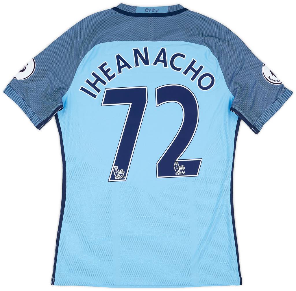2016-17 Manchester City Match Issue Home Shirt Iheanacho #72
