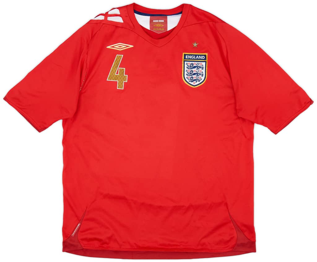 2006-08 England Away Shirt Gerrard #4 - 6/10 - (XL)