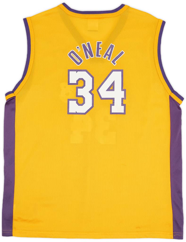 1999-02 LA Lakers O'Neal #34 Champion Home Jersey - 7/10 - (XL.Boys)