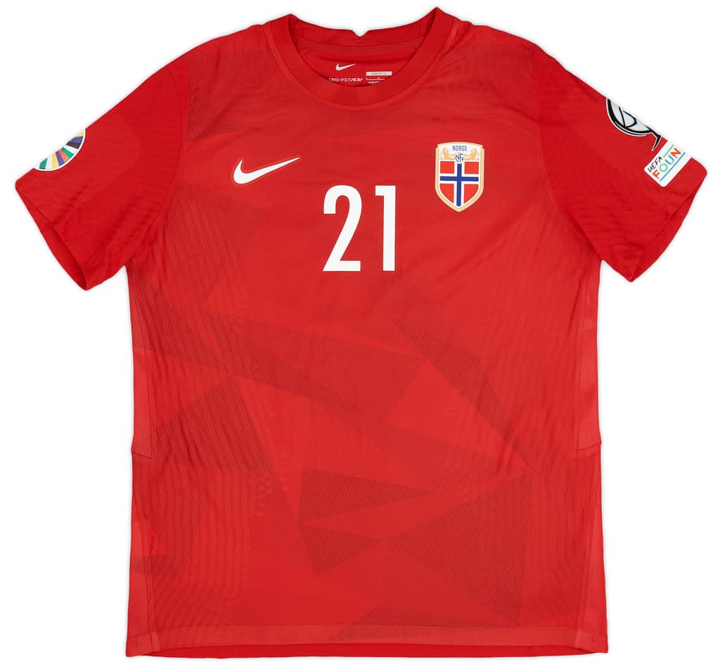 2022-23 Norway Match Issue European Championship Home Shirt Hanche-Olsen #21
