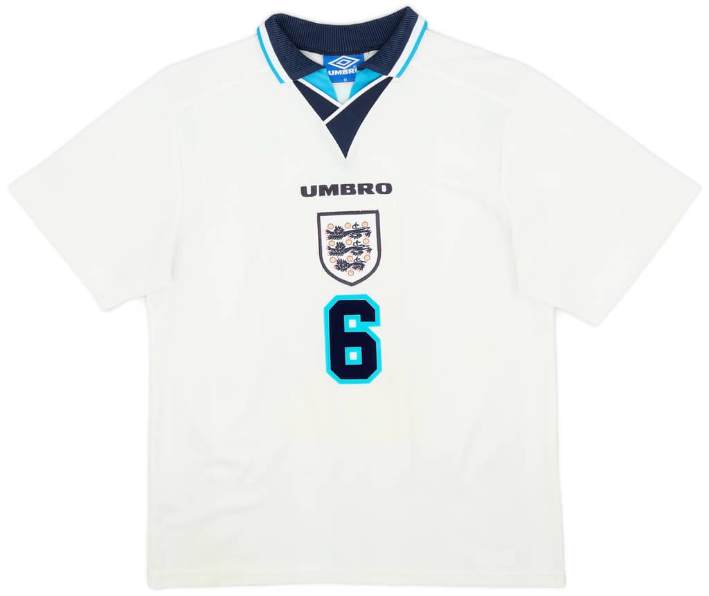 1995-97 England Home Shirt Southgate #6 - 7/10 - (M)