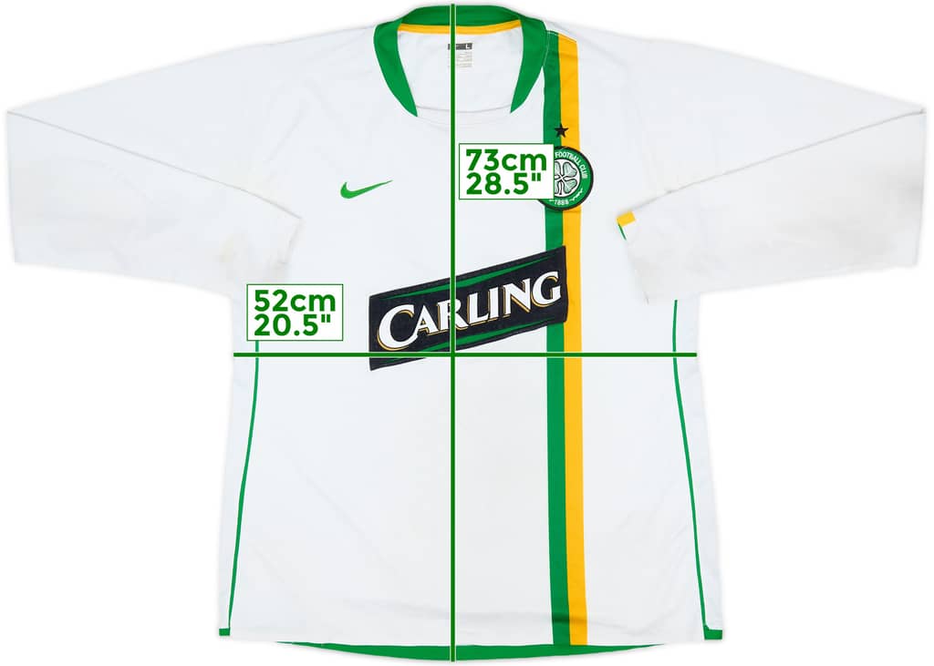 2006-08 Celtic European Player Issue L/S Shirt - 5/10 - (L)