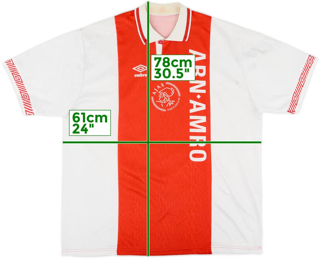 1991-93 Ajax Home Shirt - 6/10 - (XL)