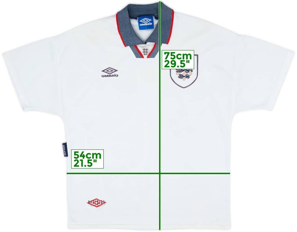 1993-95 England Home Shirt - 6/10 - (L)