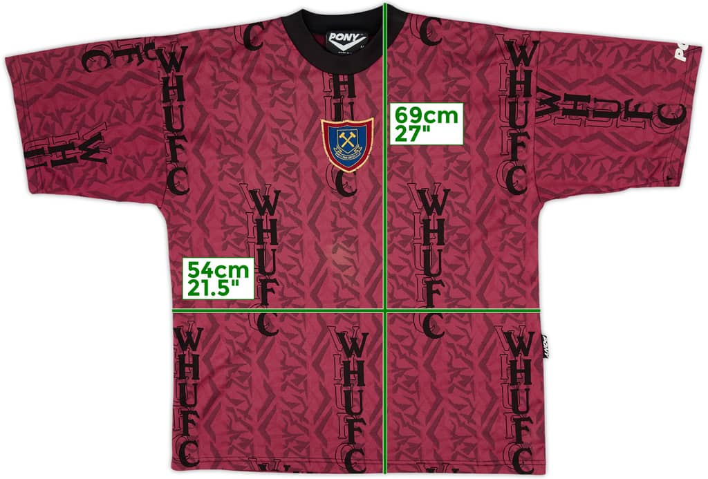 1995-97 West Ham Pony Training Shirt - 9/10 - (M)