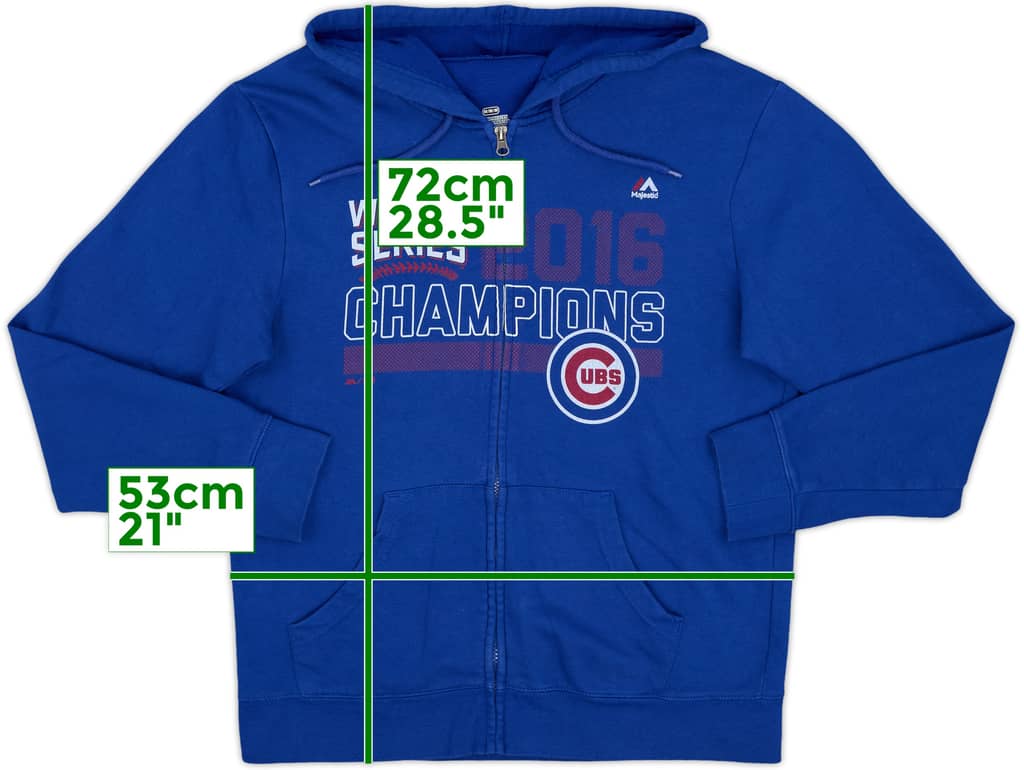 2016 Chicago Cubs World Series Champions Majestic Full-Zip Hooded Sweat Top - 6/10 - (M)