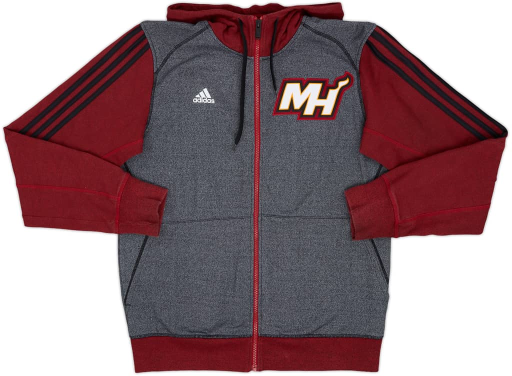 2013-14 Miami Heat adidas Full-Zip Hooded Sweat Top - 9/10 - (M)
