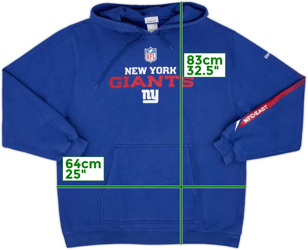 2008 New York Giants Reebok Hooded Sweat Top - 6/10 - (XL)
