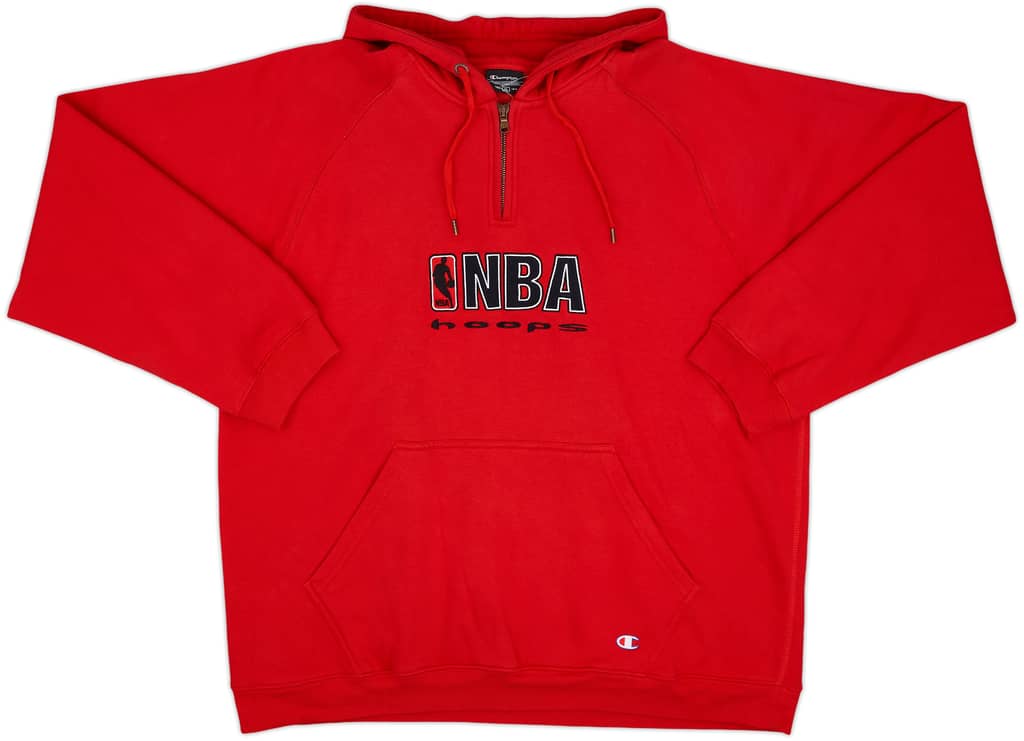 2000s NBA Hoops Champion 1/4 Zip Hooded Sweat Top - 7/10 - (XL)