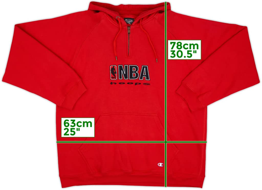2000s NBA Hoops Champion 1/4 Zip Hooded Sweat Top - 7/10 - (XL)