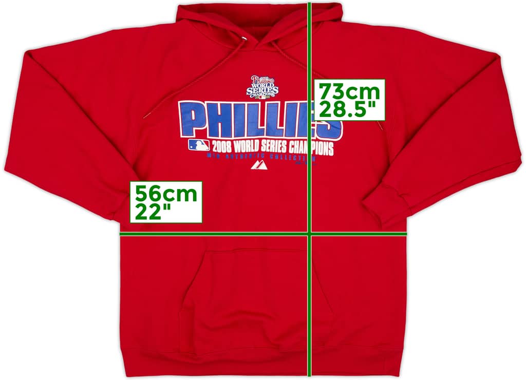 2008 Philadelphia Phillies World Series Champions Majestic Hooded Sweat Top - 9/10 - (M)