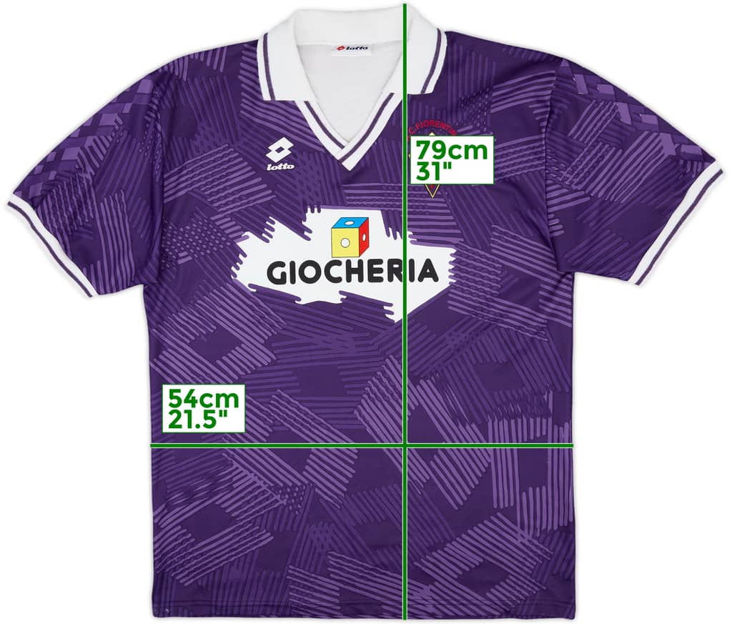 1991-92 Fiorentina Home Shirt - 7/10 - (XL)