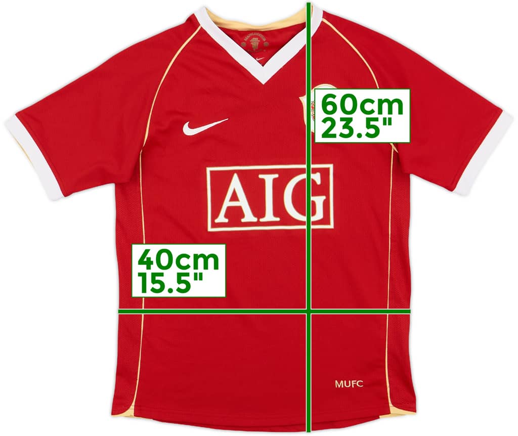 2006-07 Manchester United Home Shirt - 8/10 - (M.Boys)